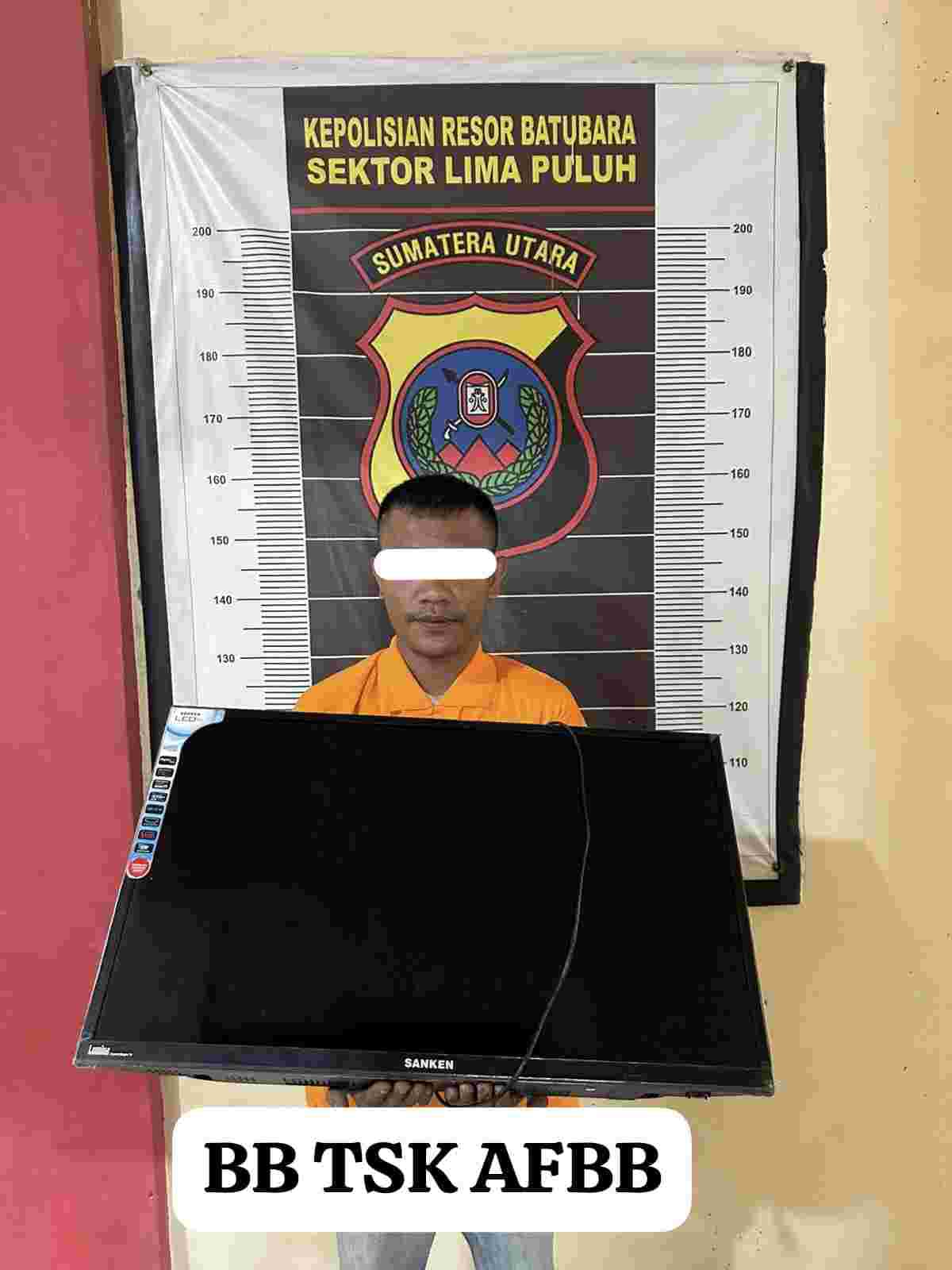 Beraksi di Dini Hari, Pencuri TV Puskesmas Kedai Sianam Dibekuk Polsek Lima Puluh Kurang dari 24 Jam