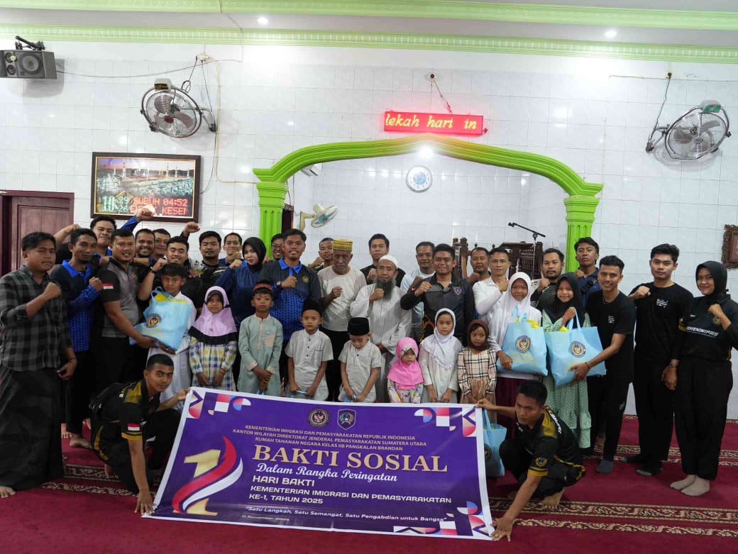 Rutan Pangkalan Brandan Gelar Bakti Sosial dan Santuni Anak Yatim, Rayakan Hari Bakti Imigrasi dan Pemasyarakatan