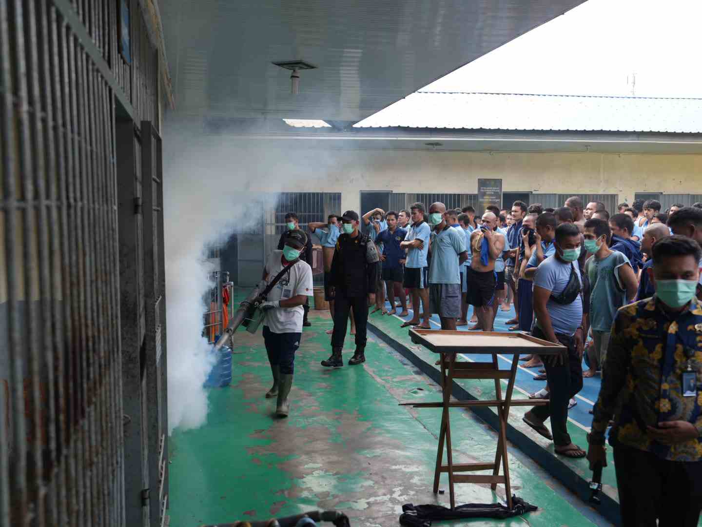 Rutan Pangkalan Brandan Fogging Seluruh Area, Antisipasi Penyakit Pasca Penyebaran Banjir