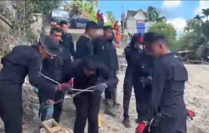 Brimob Polda Aceh Rangkul Warga Kubu, Bangun Jembatan Sling