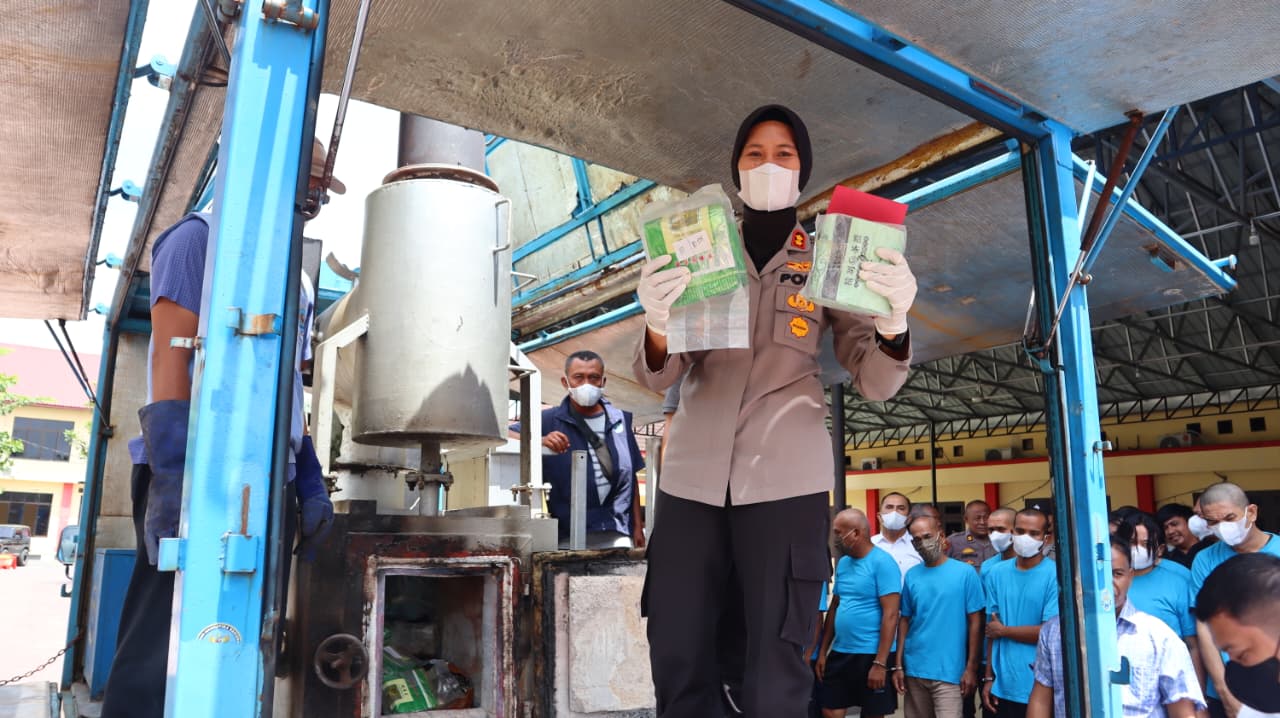 Polresta Deliserdang Musnahkan Barang Bukti Narkoba Senilai Tujuh Miliar Lima Puluh Tujuh Juta Rupiah