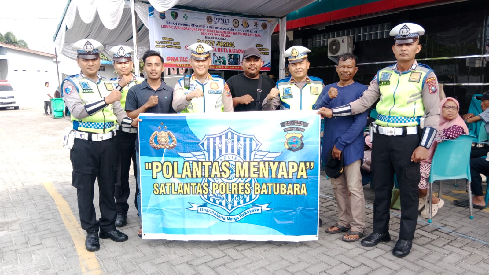 Satlantas Polres Batu Bara gelar “Polantas Menyapa” di RS Sapta Medika – sosialisasi dan himbauan tertib berlalu lintas