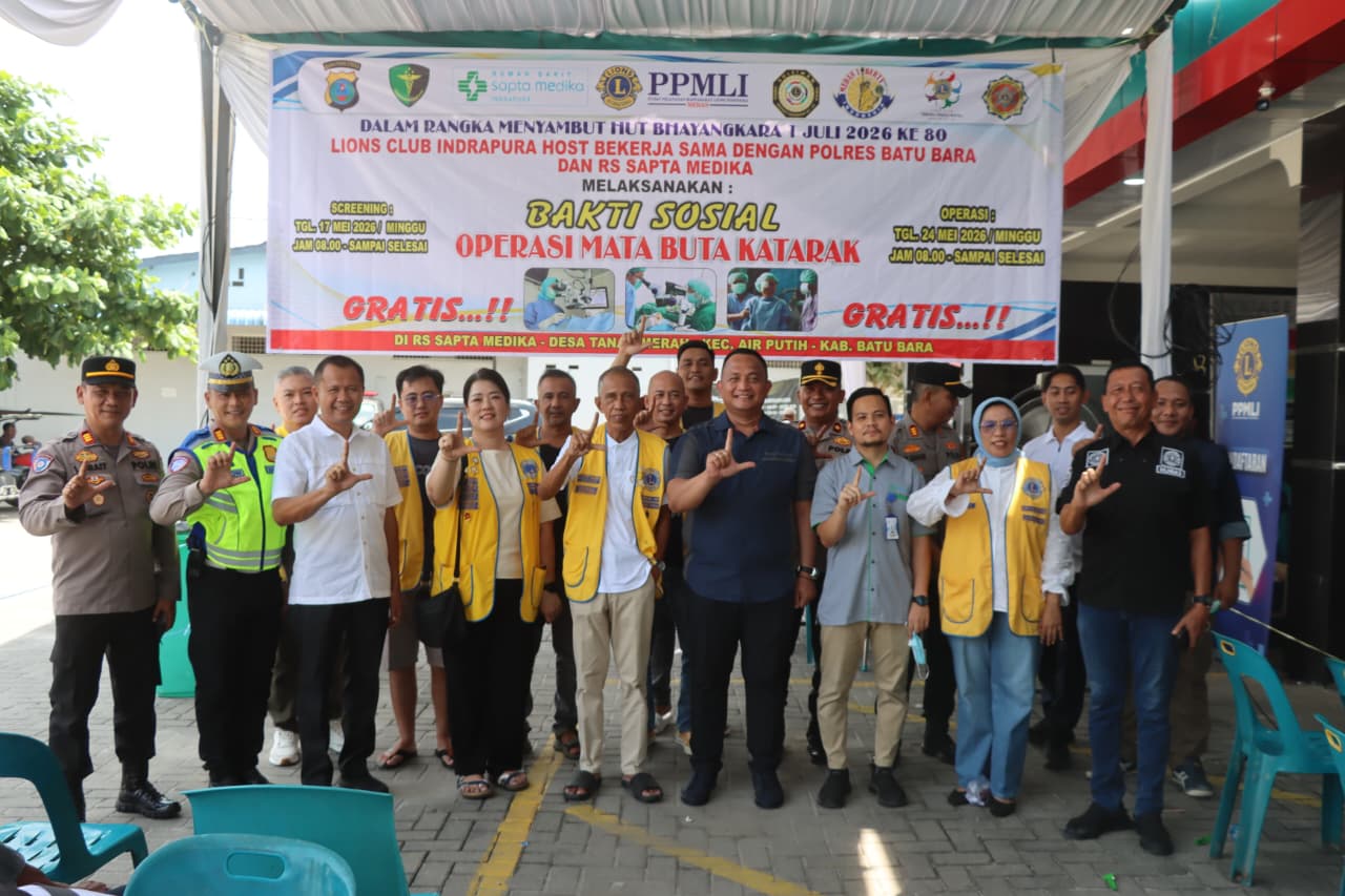 Polres Batu Bara Bersama Yayasan Lions Club dan RS Sapta Medika Gelar Bakti Kesehatan Sambut Hari Bhayangkara ke-80
