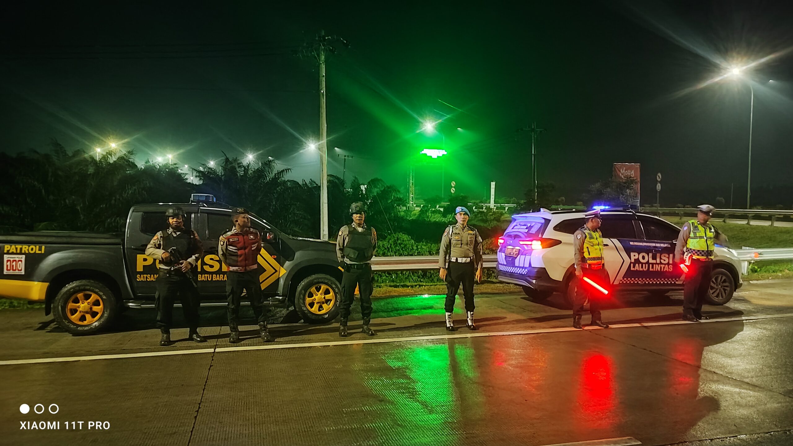 Polres Batu Bara Gelar Patroli Gabungan Malam Hari, Apel Kesiapan Dipimpin AKP Simon E. Simatupang, Sasaran SPBU Jalinsum dan Pintu Tol Lima Puluh