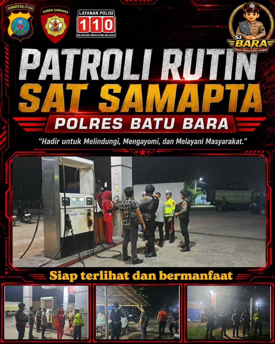 Sat Samapta Polres Batu Bara Gelar Patroli Roda-4, Antisipasi Tindak Pidana 3C, Begal, dan Kejahatan Jalanan