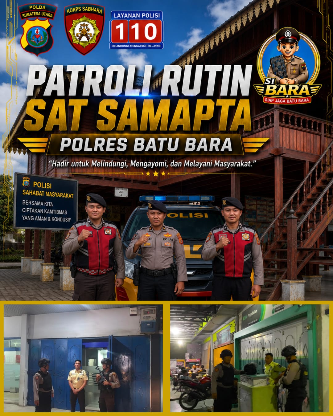 Sat Samapta Polres Batu Bara Lakukan Patroli Roda-4, Antisipasi Kejahatan 3C dan Begal