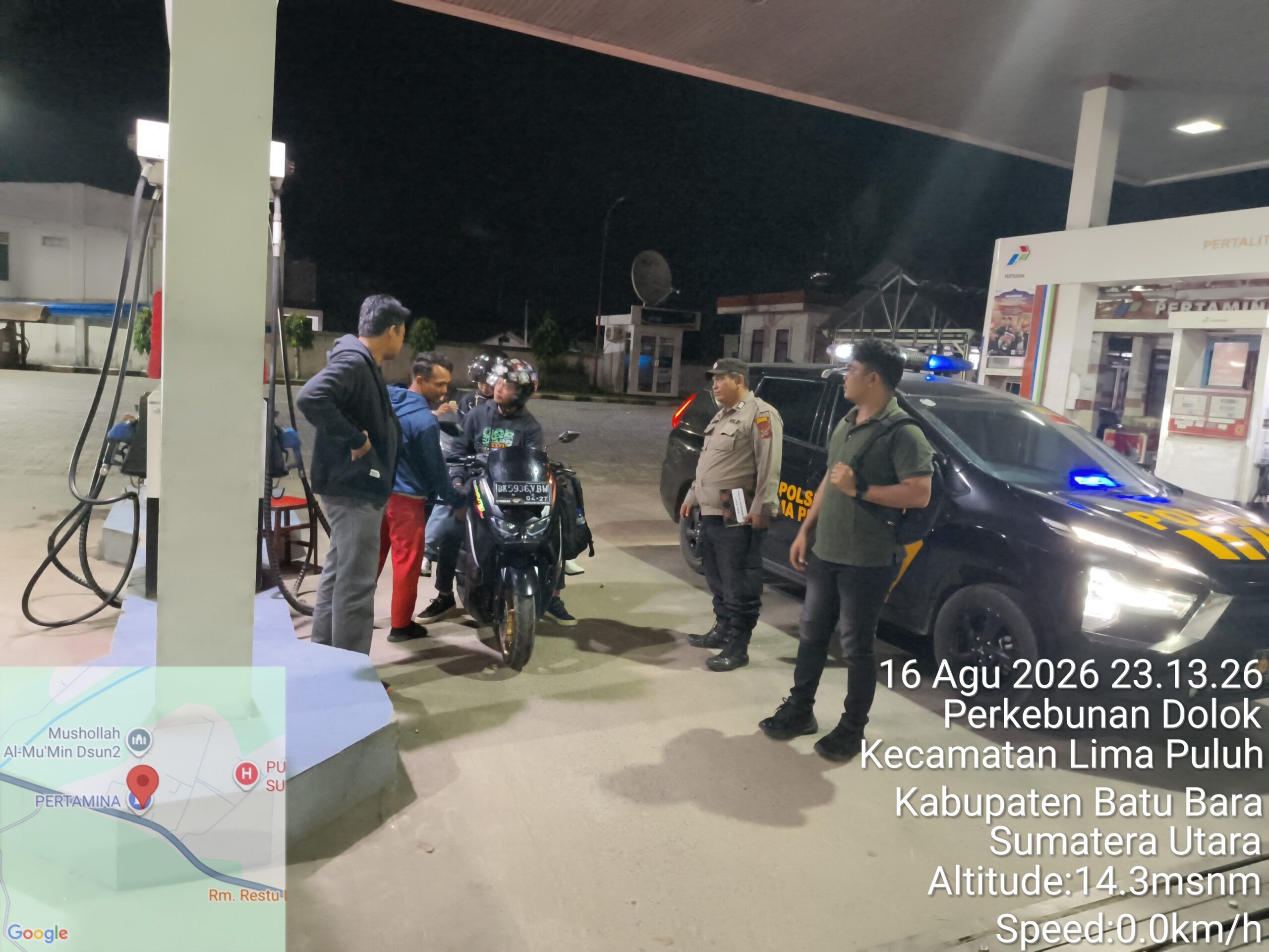 Polsek Lima Puluh Patroli SPBU, Antisipasi Antrian Dan Cegah Penimbunan BBM