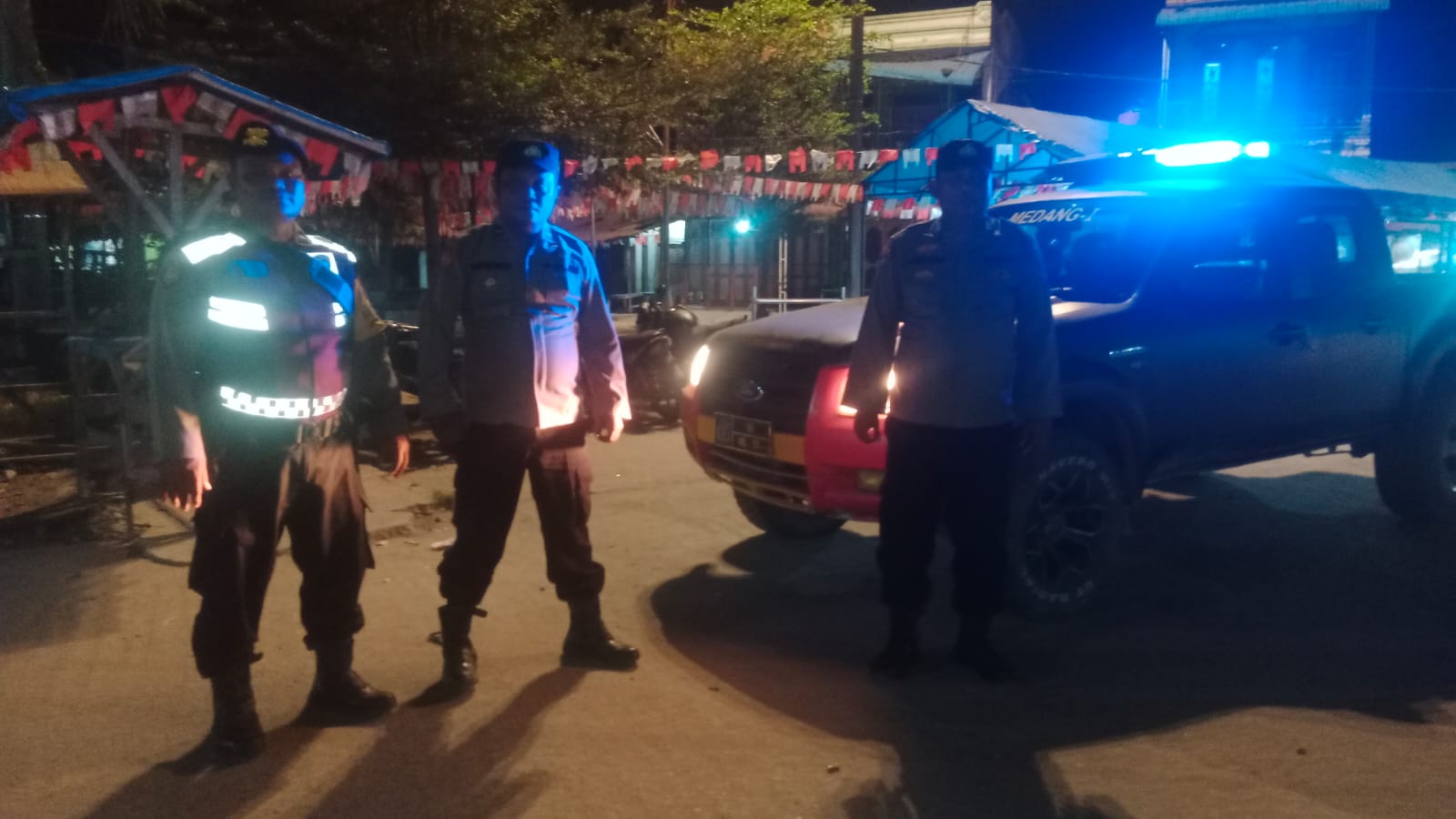 Polsek Medang Deras Patroli KRYD Malam, Sasar Titik Rawan Kejahatan Jalanan