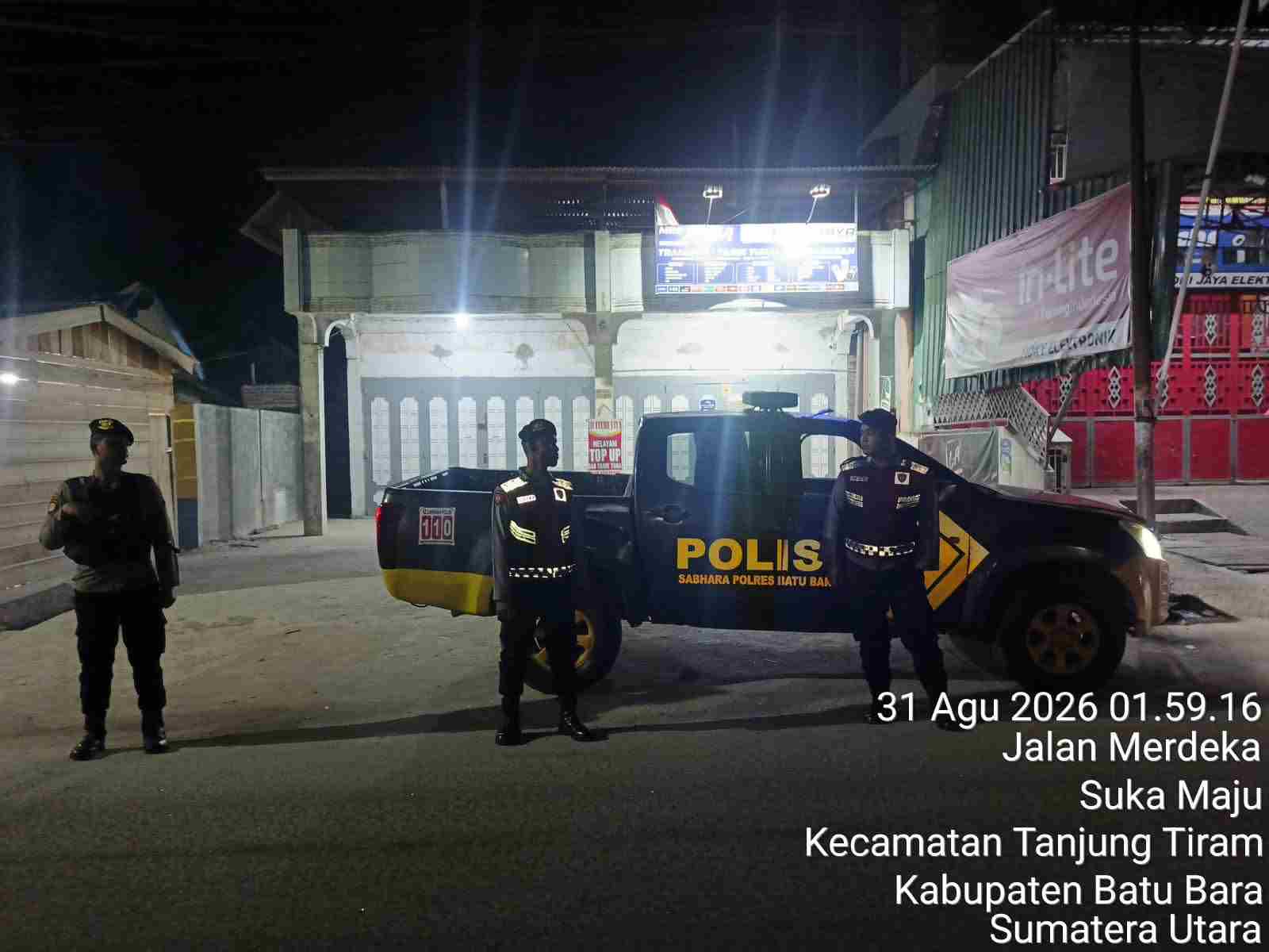 Patroli Blue Light Roda-4 Dini Hari, Polres Batu Bara Cegah 3C dan Kejahatan Jalanan
