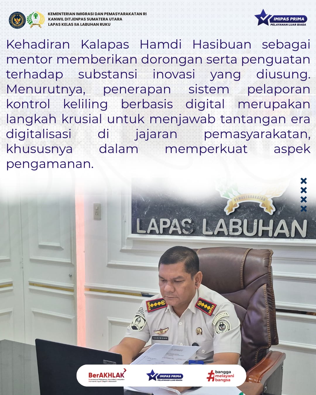 DUKUNG INOVASI DIGITAL, KALAPAS LABUHAN RUKU HADIRI SEMINAR RAP KA KPLP SEBAGAI MENTOR VIA ZOOM