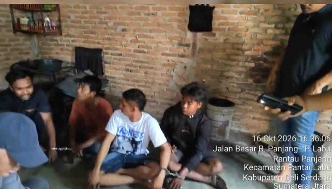 Grebek Rantau Panjang,  Satresnarkoba Polresta Deli Serdang Bekuk 6 Orang Pengguna Narkoba