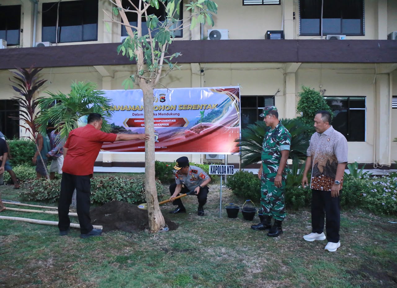 Polda NTB Tanam Pohon Serentak Dukung Asta Cita Presiden